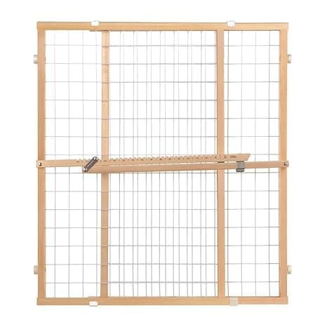 Toddleroo by North States Extra Wide Wire Mesh Wooden Baby Gate